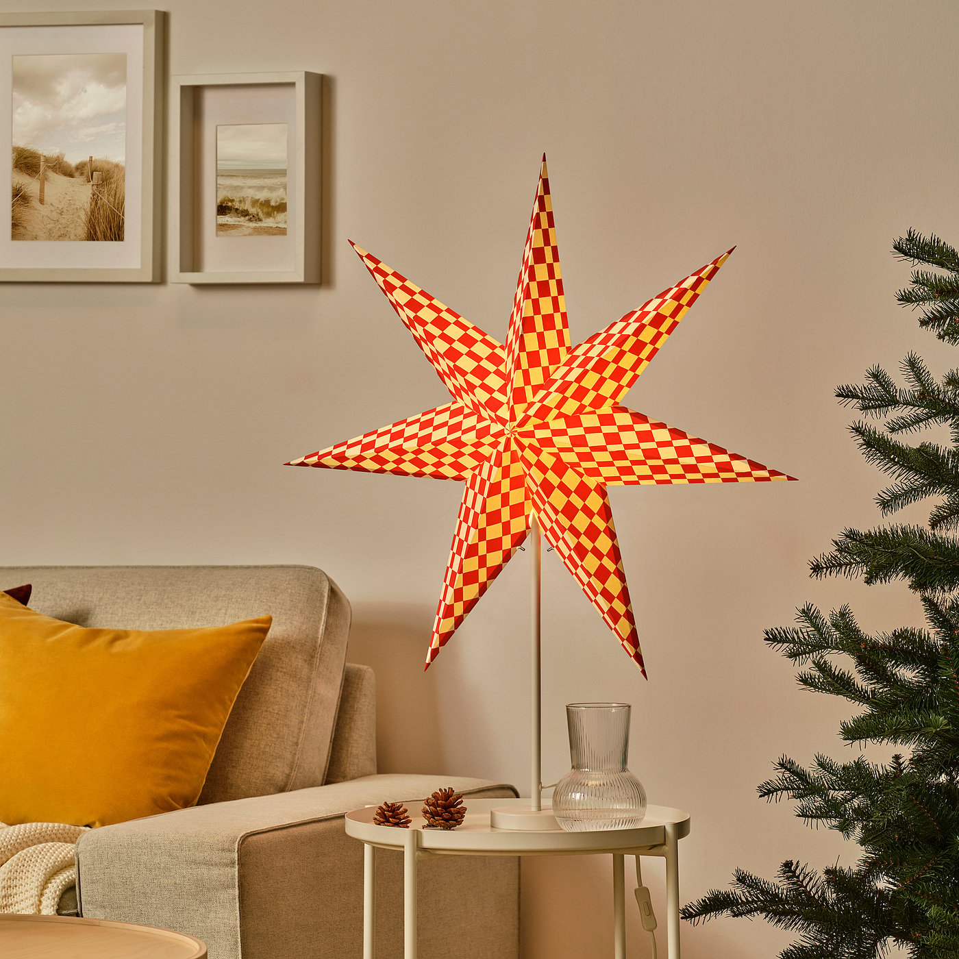 【廃盤レア品】IKEA STRALA　イケア　ストラーラ ライト STRÅLA Christmas lamp shade, red/white, 70 cm - IKEA UK