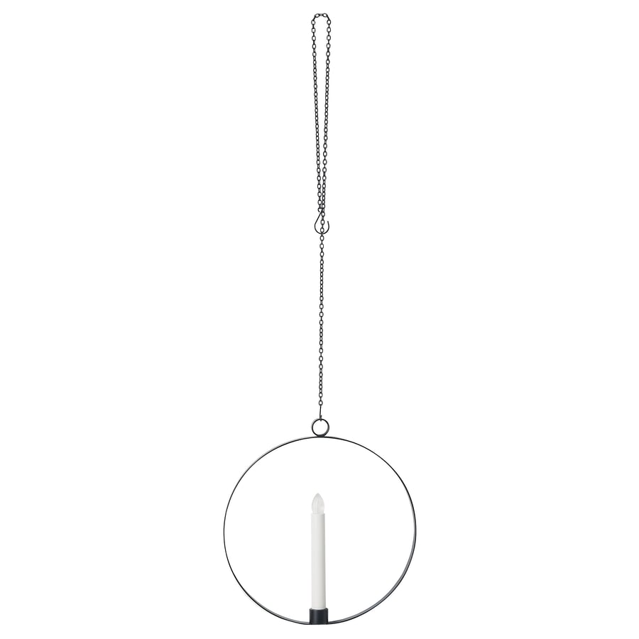 STRÅLA LED candelabra, circle/batteryoperated, 33 cm IKEA