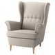STRANDMON Wing chair, Skiftebo light beige
