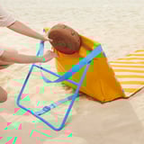 STRANDÖN Sun lounger, yellow/blue