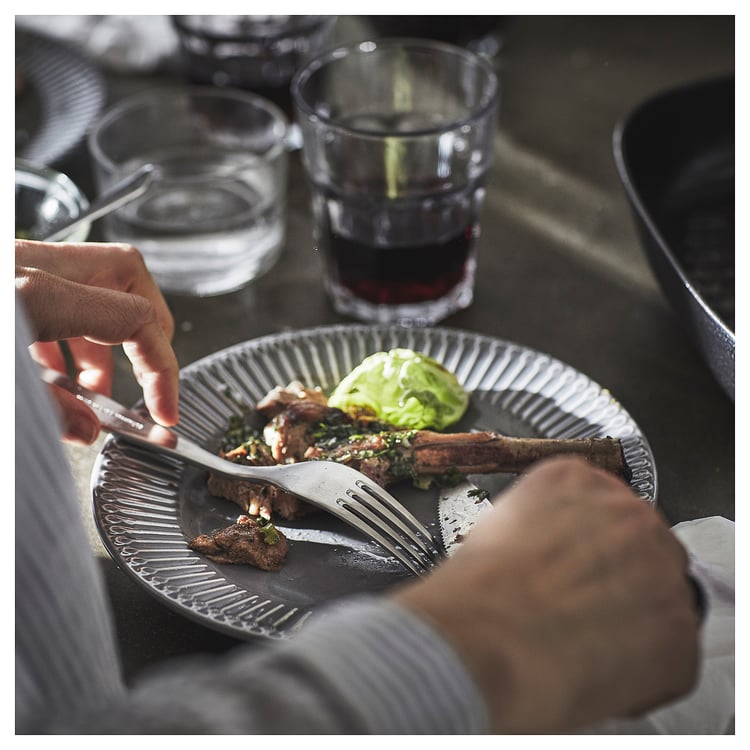 STRIMMIG plate, stoneware grey, 27 cm IKEA