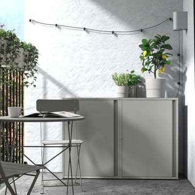 SUNDSÖ Cabinet, grey outdoor/indoor, 60x35x86 cm
