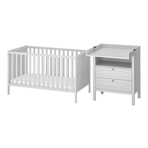 SUNDVIK 2piece baby furniture set, grey, 70x140 cm IKEA