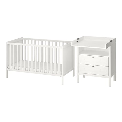 SUNDVIK 2piece baby furniture set, white, 70x140 cm IKEA