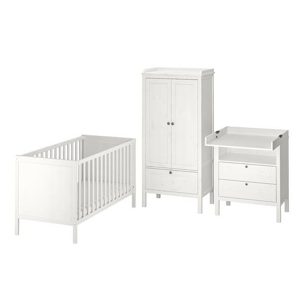 SUNDVIK 3piece baby furniture set, white, 70x140 cm IKEA