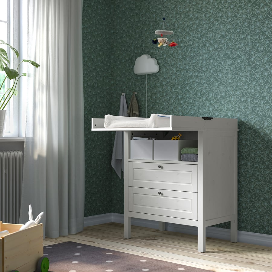 SUNDVIK changing table/chest of drawers, white IKEA