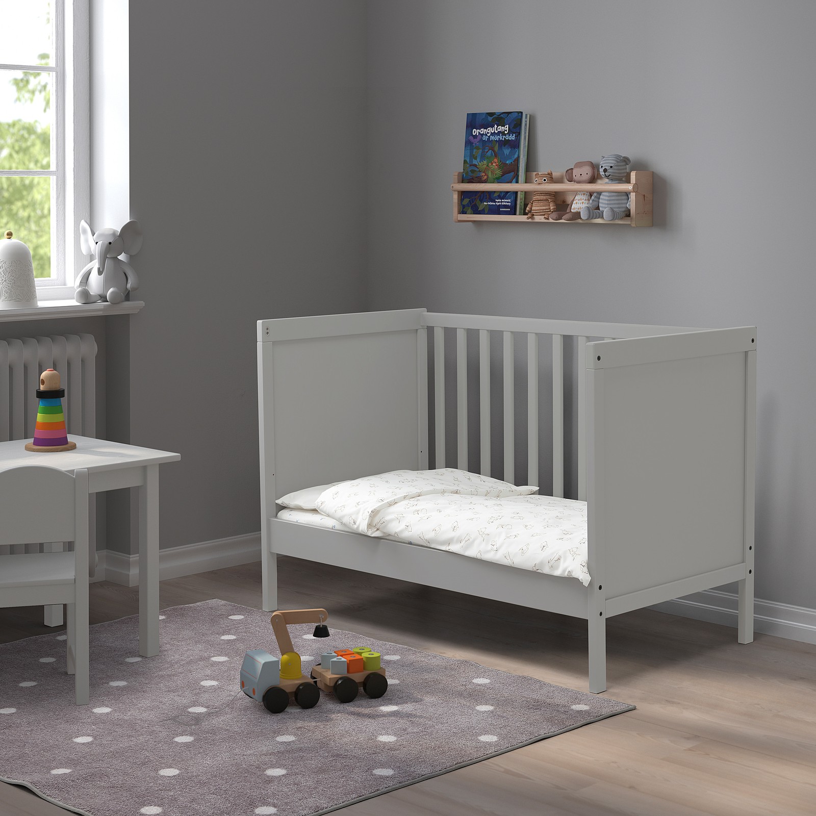 SUNDVIK Cot, grey, 70x140 cm IKEA