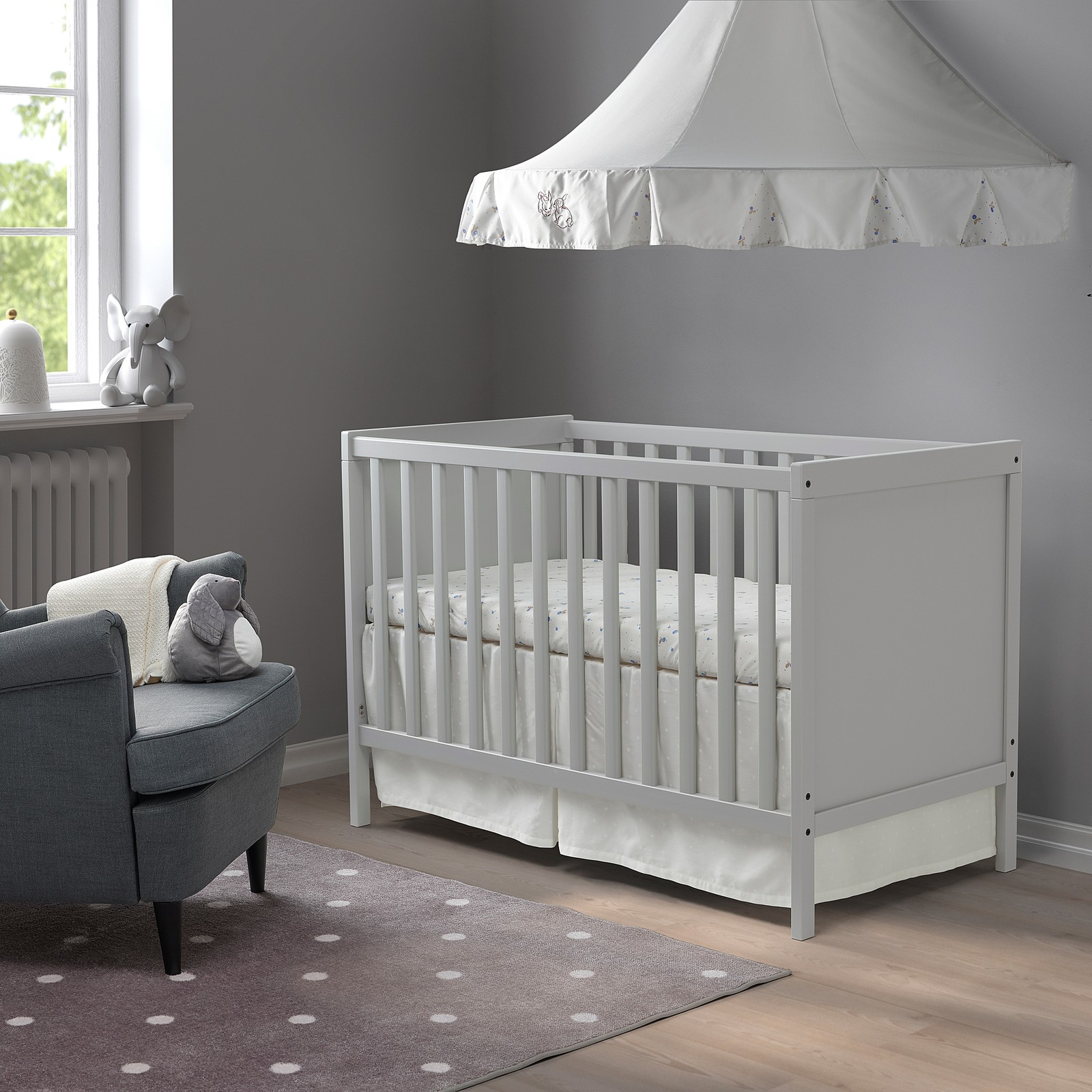 SUNDVIK Cot, grey, 70x140 cm IKEA