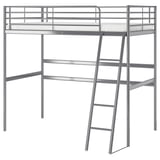 SVÄRTA Loft bed frame, silver-colour, 90x200 cm