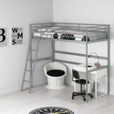 SVÄRTA Loft bed frame, silver-colour, 90x200 cm