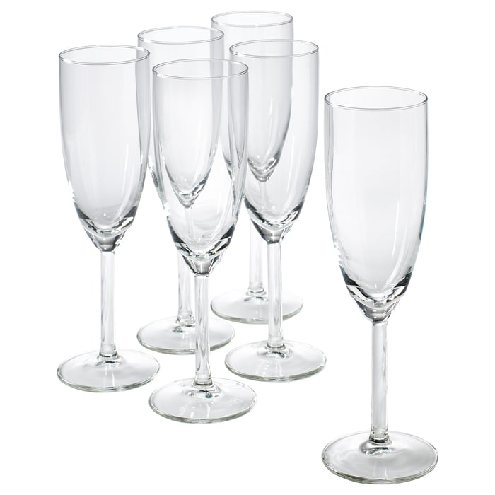 SVALKA champagne glass, clear glass, 21 cl IKEA