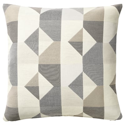 SVARTHÖ Cushion cover, grey/beige, 50x50 cm
