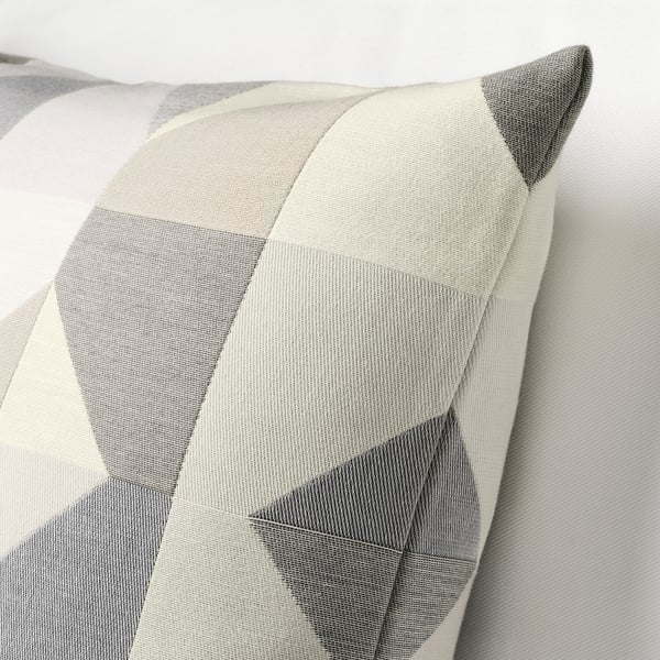 SVARTHÖ Cushion cover, grey/beige, 50x50 cm