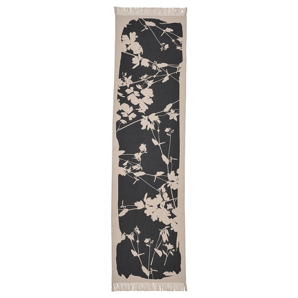 SVARTVIDE tablerunner, patterned natural/dark grey, 40x160 cm IKEA