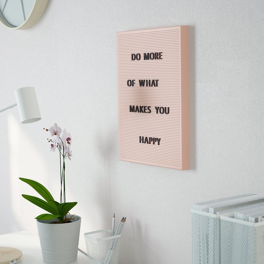 SVENSÅS Pegboard with letters, pink, 30x40 cm IKEA