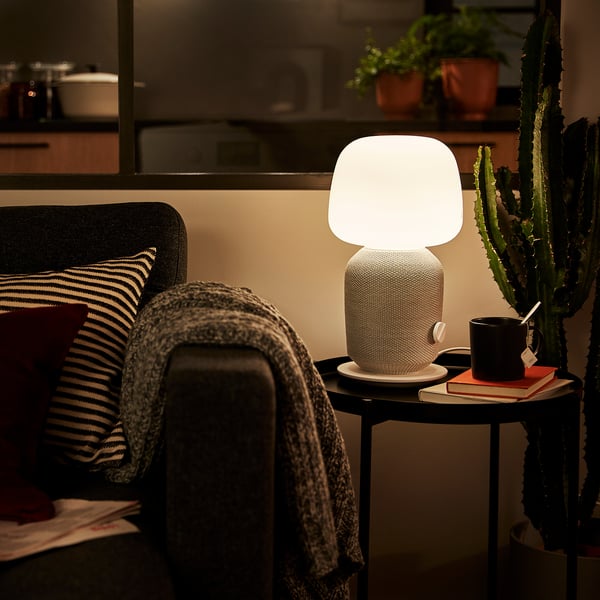 SYMFONISK white, Table lamp with WiFi speaker - IKEA