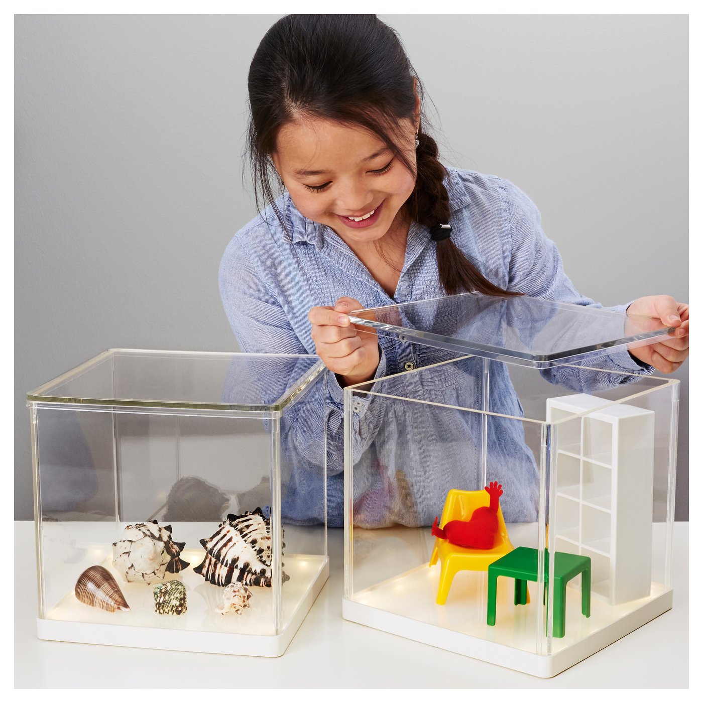 SYNAS LED lighting box Transparent 24 x 24 x 24 cm IKEA