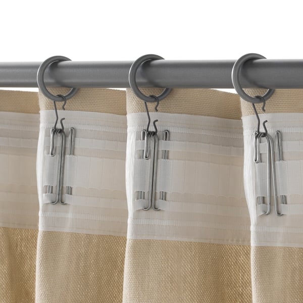 Syrlig Curtain Ring With Clip And Hook Silver Colour Ikea