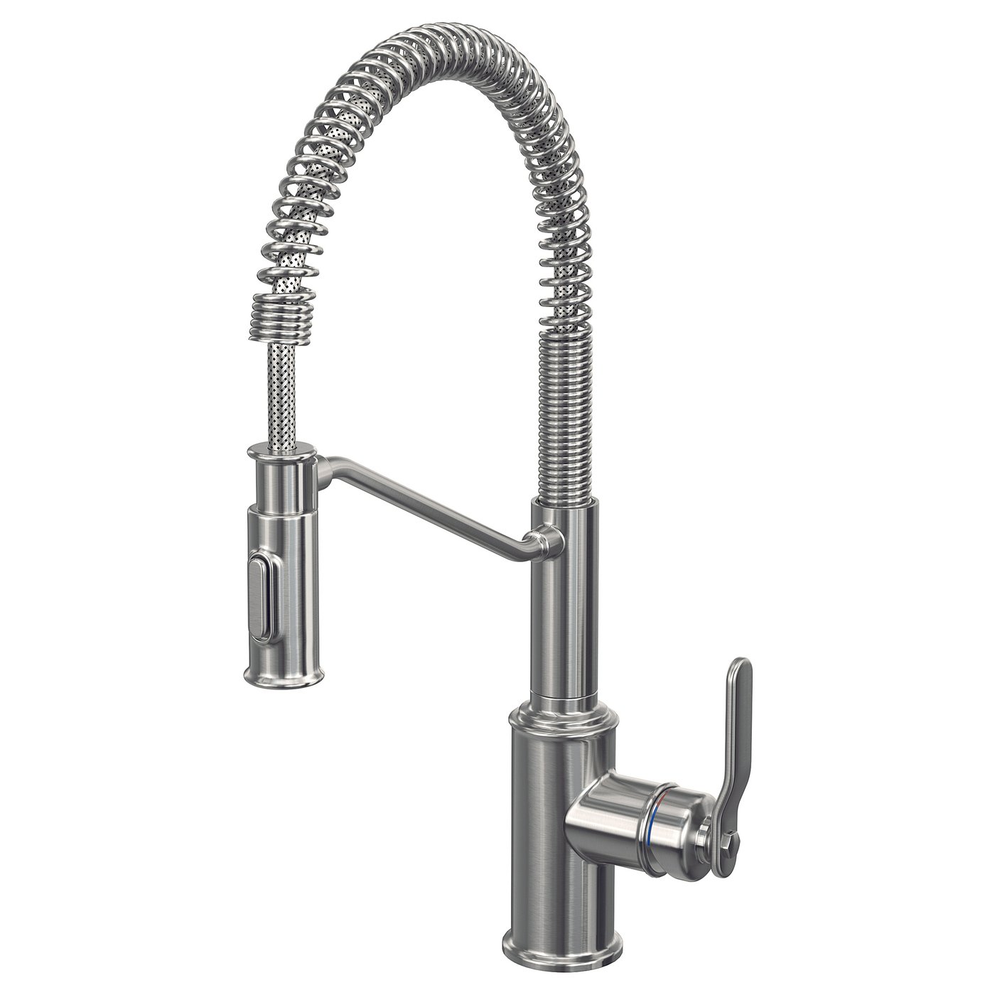 TAKSJÖN Kitchen mixer tap pull down w spray, stainless steel colour