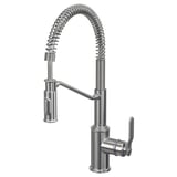 TAKSJÖN Kitchen mixer tap pull down w spray - stainless steel colour