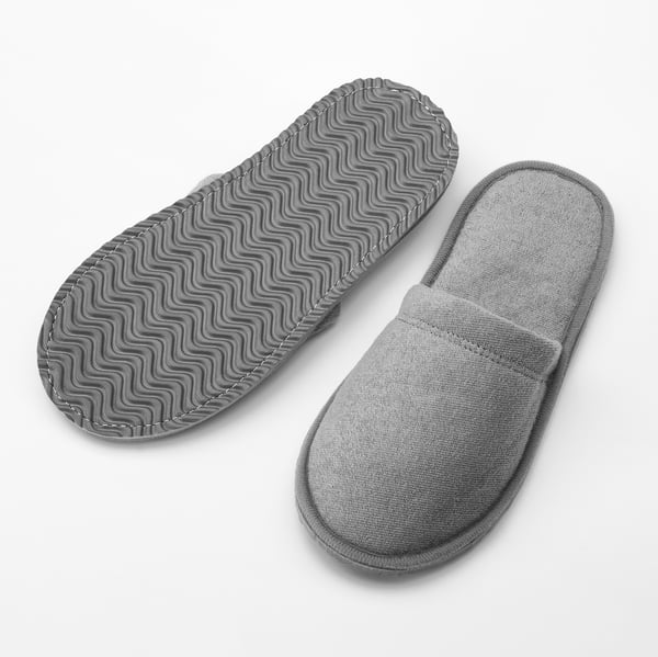 TÅSJÖN Slippers, grey, S/M - IKEA