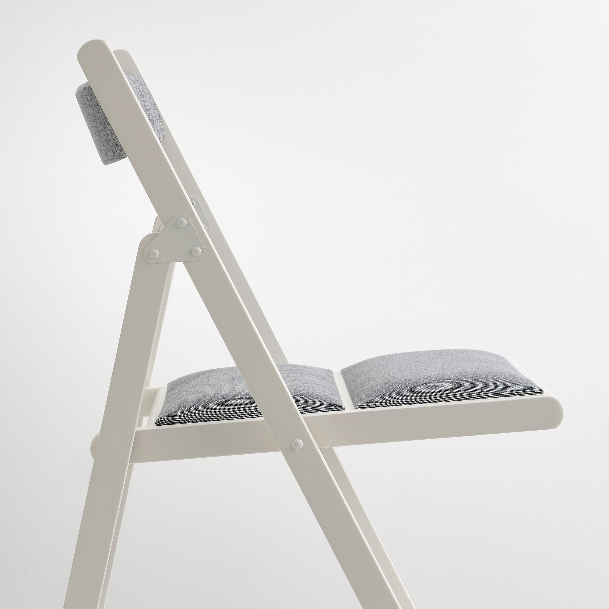 TERJE Folding chair, white/Knisa light grey IKEA