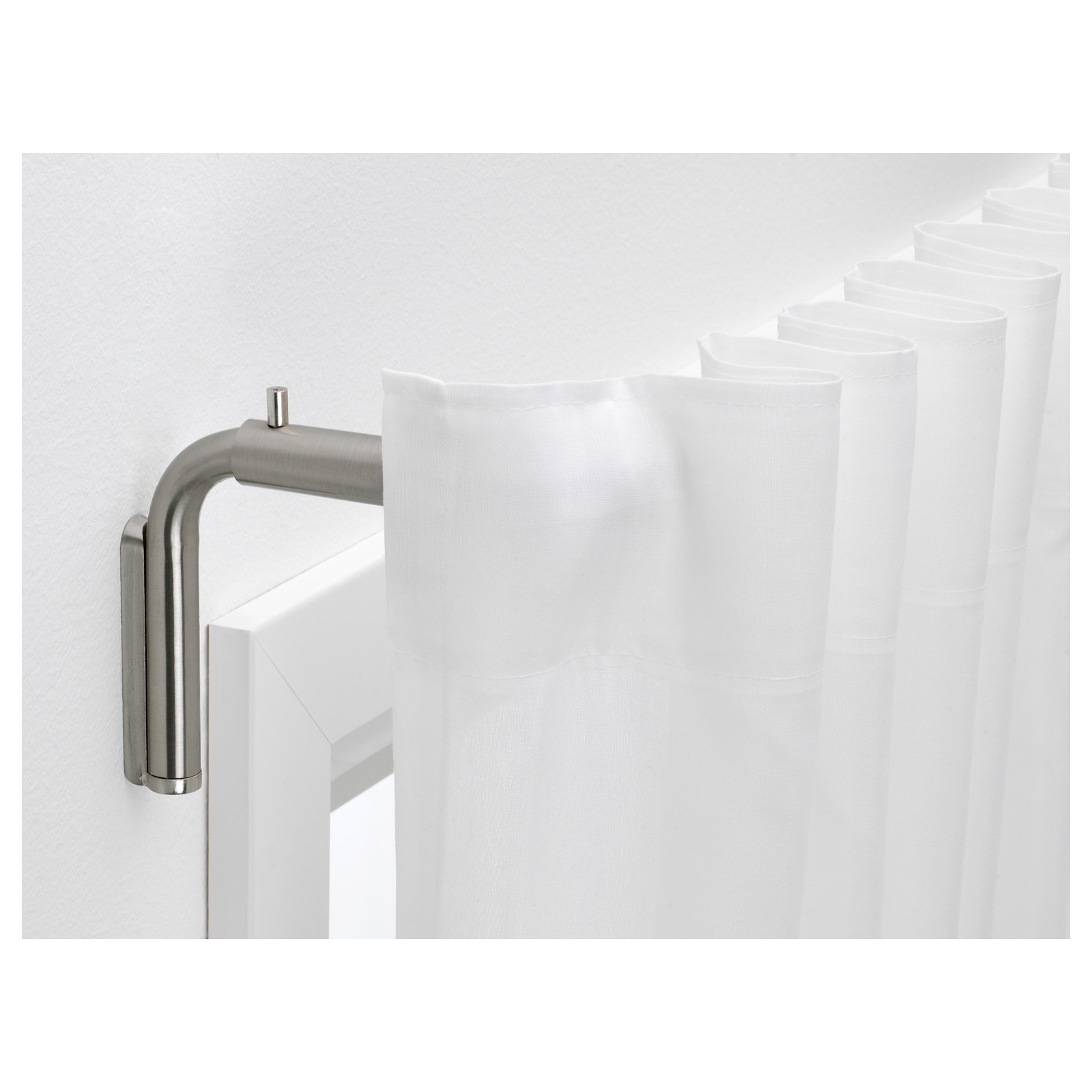 TIDPUNKT nickelplated, Curtain rod set IKEA