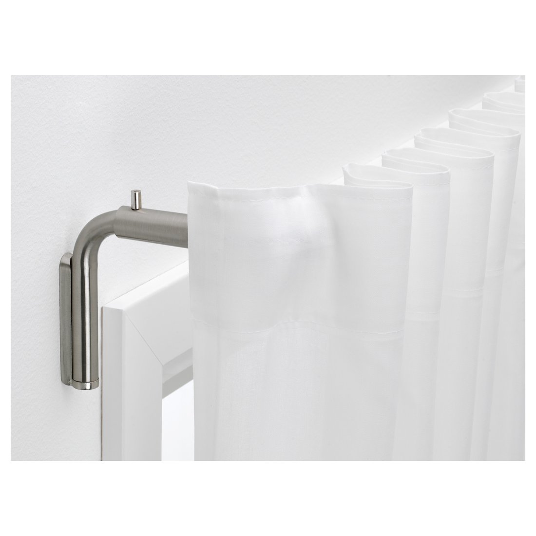 TIDPUNKT nickelplated, Curtain rod set IKEA