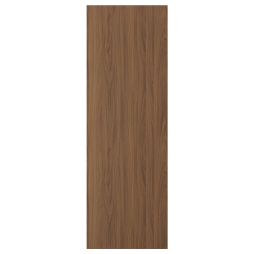 Walnut-finished TISTORP particleboard with plastic edging and foil.