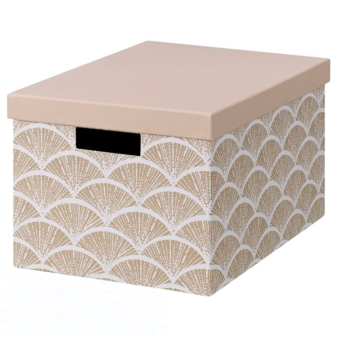 TJENA Storage box with lid, grey multicolour/paper, 25x35x20 cm IKEA