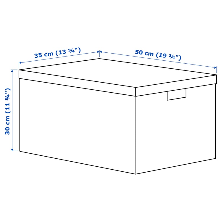 TJENA white, Storage box with lid, 35x50x30 cm IKEA