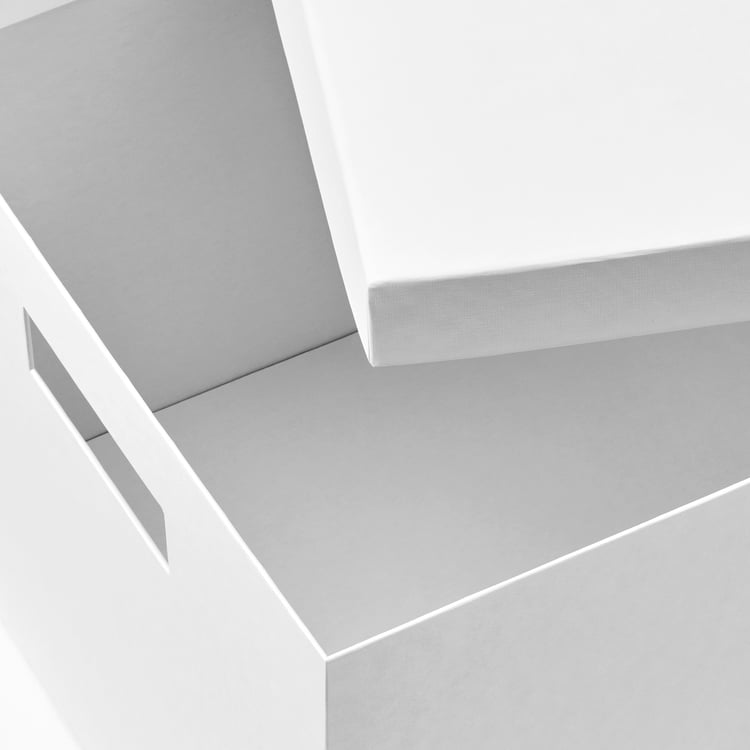 TJENA white, Storage box with lid, 25x35x20 cm IKEA