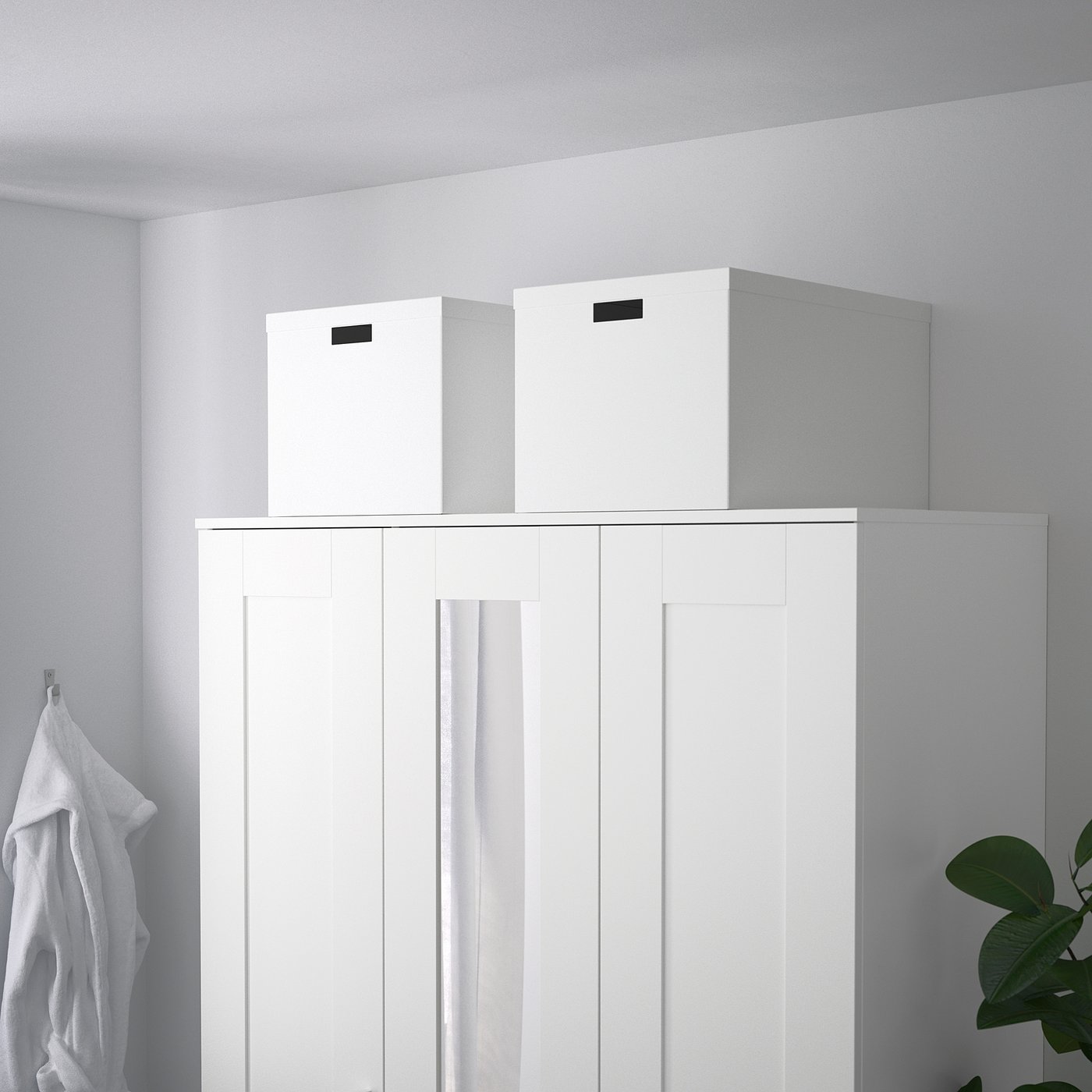 TJENA white, Storage box with lid, 35x50x30 cm IKEA