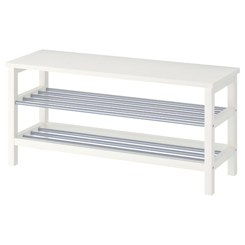 TJUSIG Bench with shoe storage - white 108x34x50 cm
