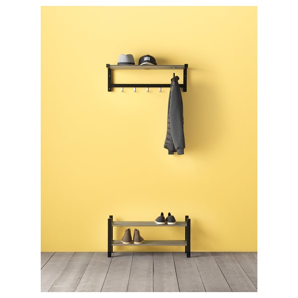 Tjusig Shoe Rack Black Ikea