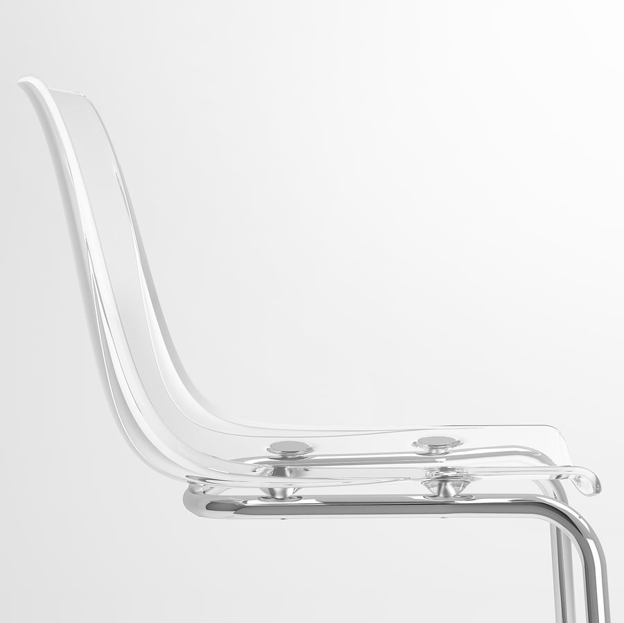 TOBIAS dining chair, transparent, chrome-plated - IKEA UK