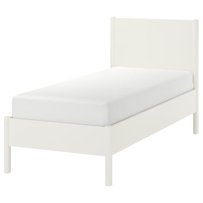 TONSTAD Bed frame, off-white/Lönset, Standard Single