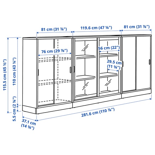 Illustration with measurements for the product: TONSTAD.