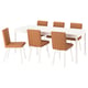 TONSTAD / TONSTAD Table and 6 chairs, off-white/Bomstad golden brown off-white, 200x85 cm