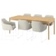 TONSTAD / TOSSBERG Table and 6 chairs, oak veneer/Gunnared beige white, 200x85 cm