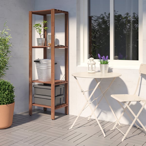 TORDH Shelving unit, outdoor, brown stained, 50x35x161 cm IKEA