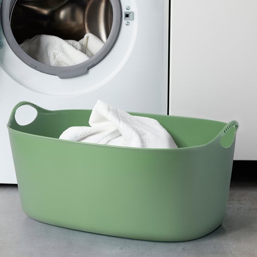 TORKIS flexi laundry basket, in/outdoor, green, 35 l IKEA