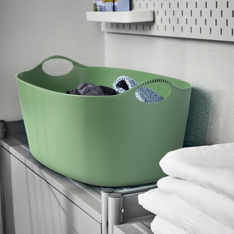 TORKIS flexi laundry basket, in/outdoor, green, 35 l IKEA