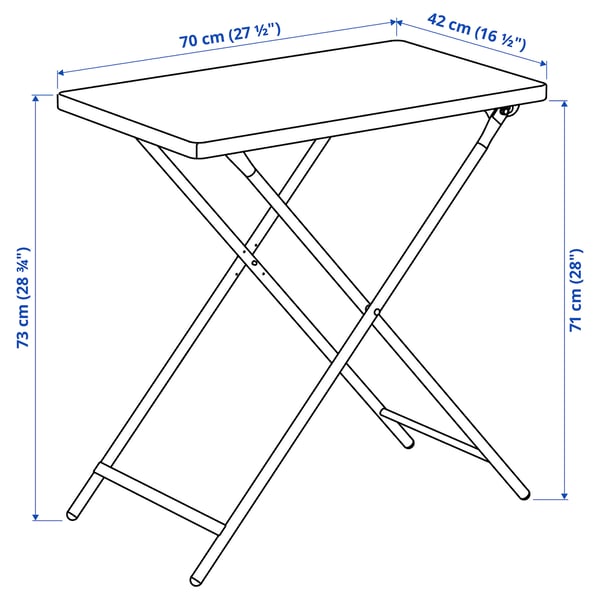 TORPARÖ Table, in/outdoor, white/foldable, 70x42 cm