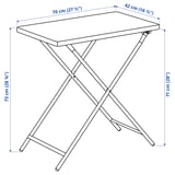 TORPARÖ Table, in/outdoor, white/foldable, 70x42 cm