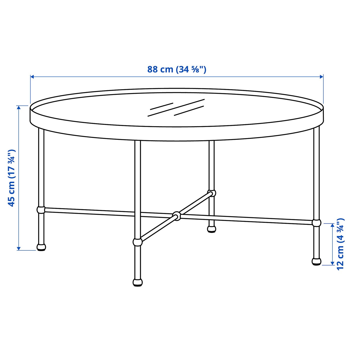 TORSJÖ coffee table, gold effect/glass, 88 cm - IKEA UK