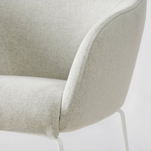 TOSSBERG dining chair, metal white/Gunnared beige IKEA
