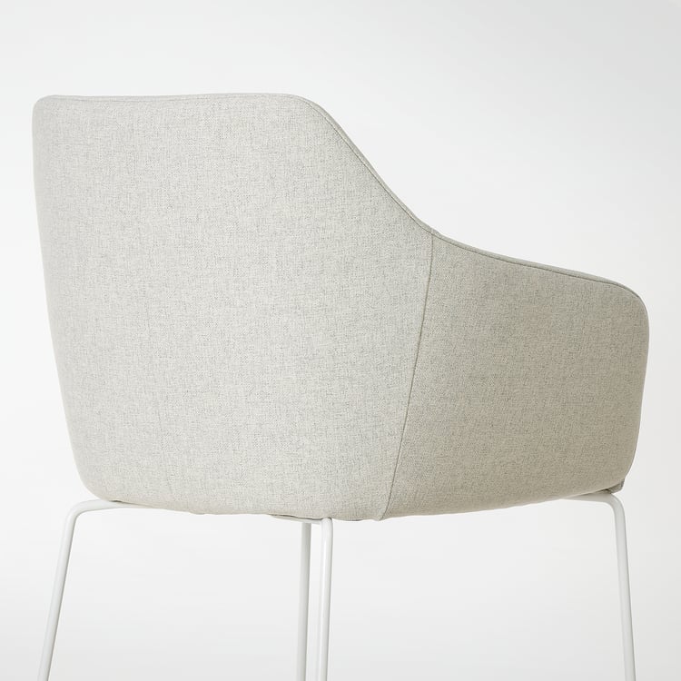 TOSSBERG dining chair, metal white/Gunnared beige IKEA
