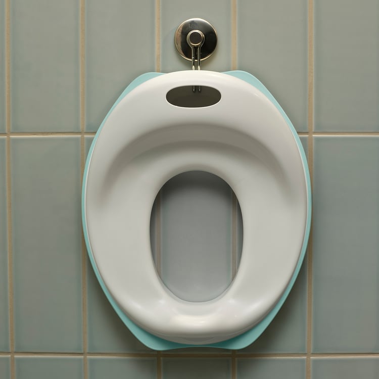 TOSSIG toilet seat, white/turquoise - IKEA UK