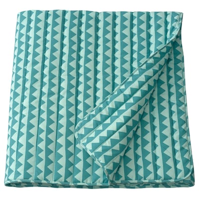 TRÄDSOVARE Bedspread, turquoise, 150x220 cm